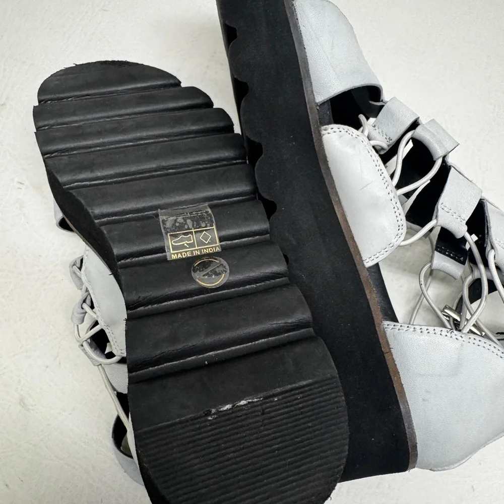 Free people platform sunrise Women's gray Gladiator Sandals Sz 37 US 6.5/7